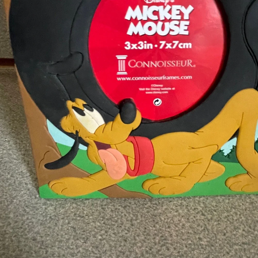 Disney Mickey Mouse Pluto Tire Swing 3x3 Picture Frame Connoisseur 3D Rubberized